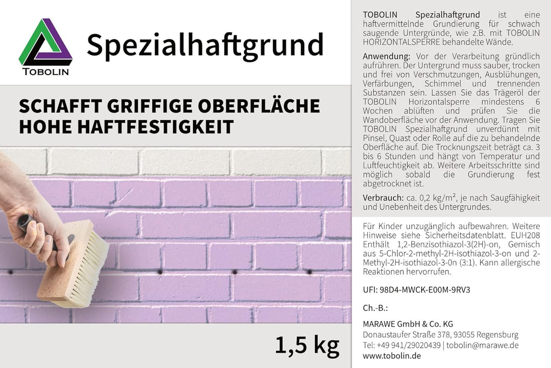 Tobolin Spezialhaftgrund Spezialhaftgrund/Grundierung 1,5 kg zur Anwendung nach Einsatz Horizontalsp