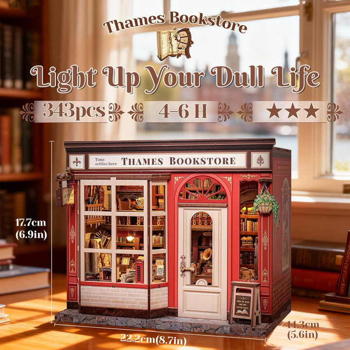 Cutefun Book Nook Magic bücherladen– Nook-Buch DIY Miniature House bücher für Erwachsene, Bücherrega