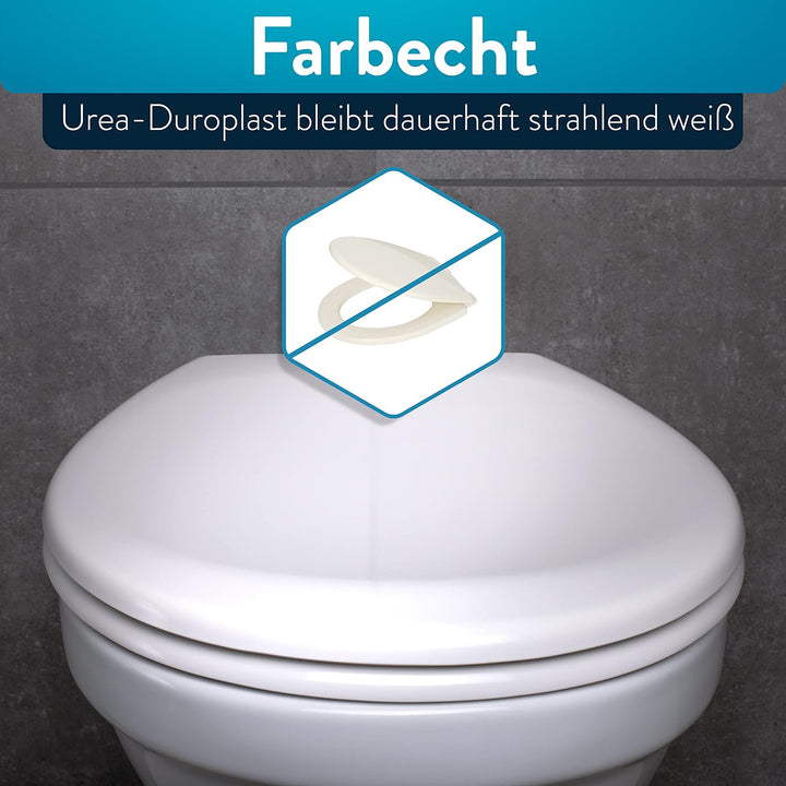 Benkstein® Premium Toilettendeckel antibakteriell oval weiss. Klodeckel mit Quick-Release-Funktion u