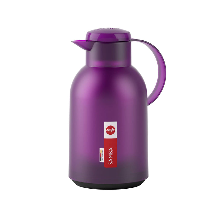Emsa N40118 Samba Isolierkanne |1,5 Liter | Quick Press Verschluss | 12h heiss und 24h kalt | Transl