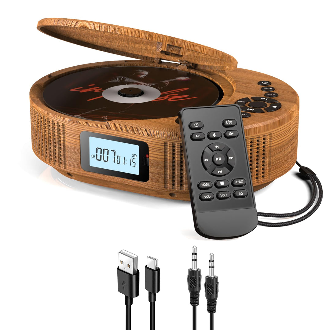Desobry CD Player tragbar Kinder klein mit Bluetooth discman Kinder Lautsprecher Radio Boombox-CD-Pl