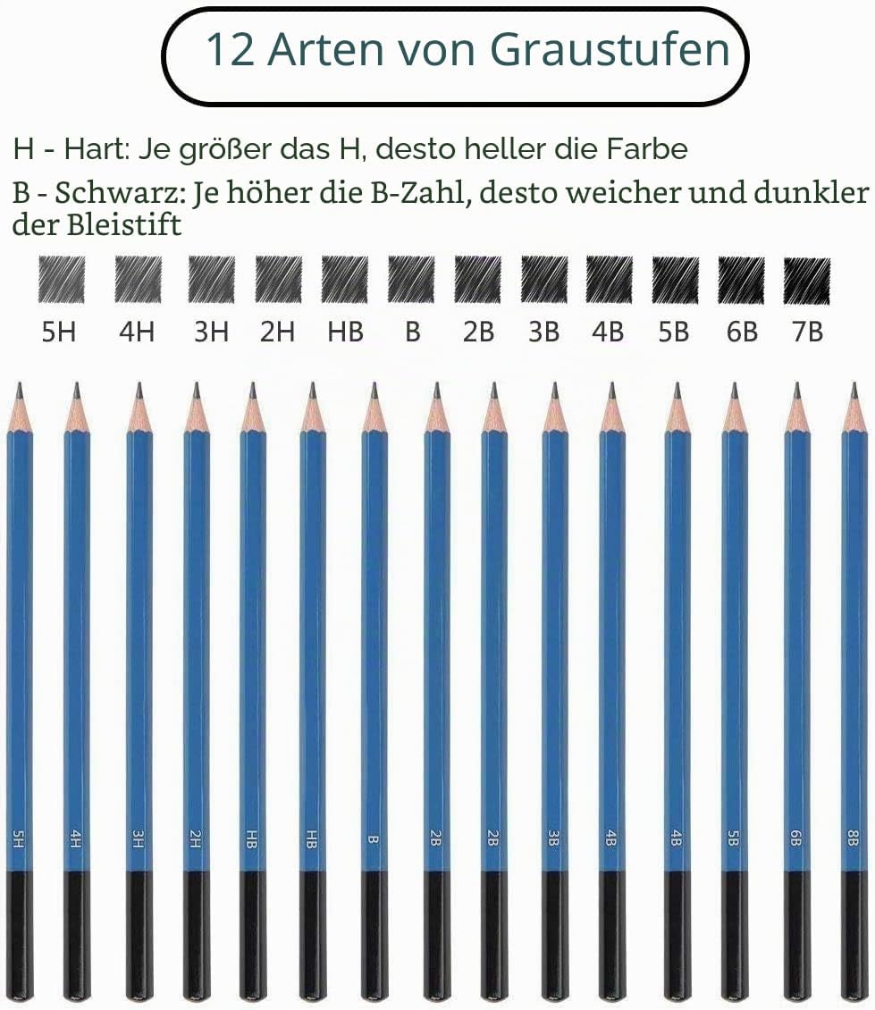 Ulifeme Skizzierstifte Set Bleistifte, Zeichenstifte für Skizzieren und Zeichnen, Zeichnungen Stifte