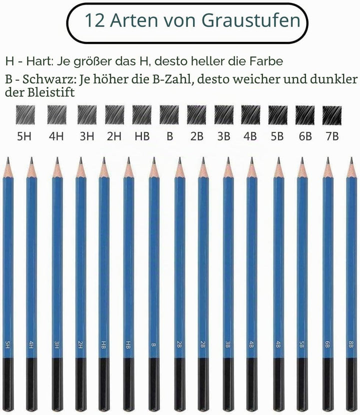 Ulifeme Skizzierstifte Set Bleistifte, Zeichenstifte für Skizzieren und Zeichnen, Zeichnungen Stifte
