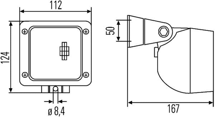HELLA - Halogen-Arbeitsscheinwerfer - Ultra Beam - 24/12V - geschraubt/Anbau - für waagerechte Befes