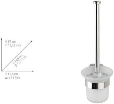 WENKO WC-Garnitur Mezzano, hochwertiger Bürstenhalter aus satiniertem Glas mit hygienischer WC-Bürst