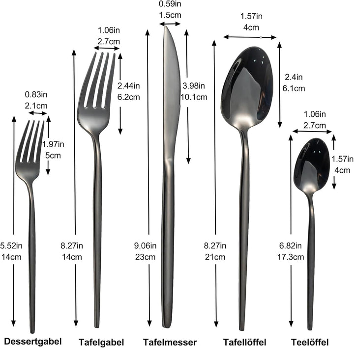 Besteck Set, LAZAHOME 30-teilig Besteckset für 6 Personen mit Messer Gabel Löffel, Edelstahl Essbest