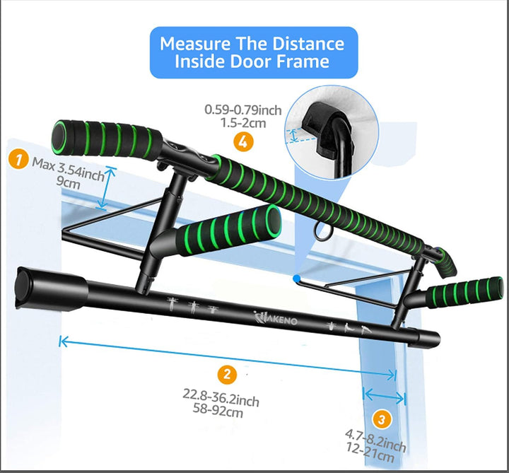 Klimmzugstange Türrahmen - Stark belastbare Pull up bar [bis 200 KG]- Inklusive Schlingentrainer Pro