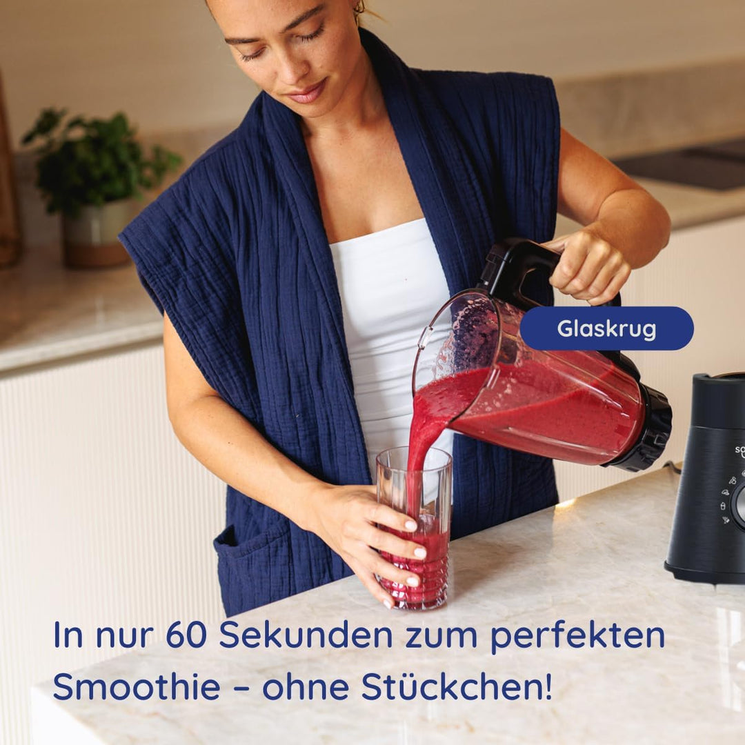 Safecourt standmixer – Kraftvoller Smoothie Maker, Blender & Mixer [1300W & 1,5L Glasbehälter] – für