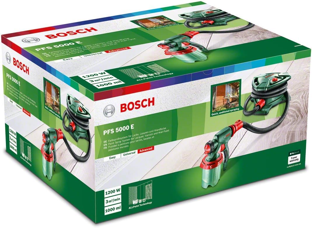 Bosch elektrisches Farbsprühsystem PFS 5000 E (1200 Watt, für Lack/Lasur/Wandfarbe, im