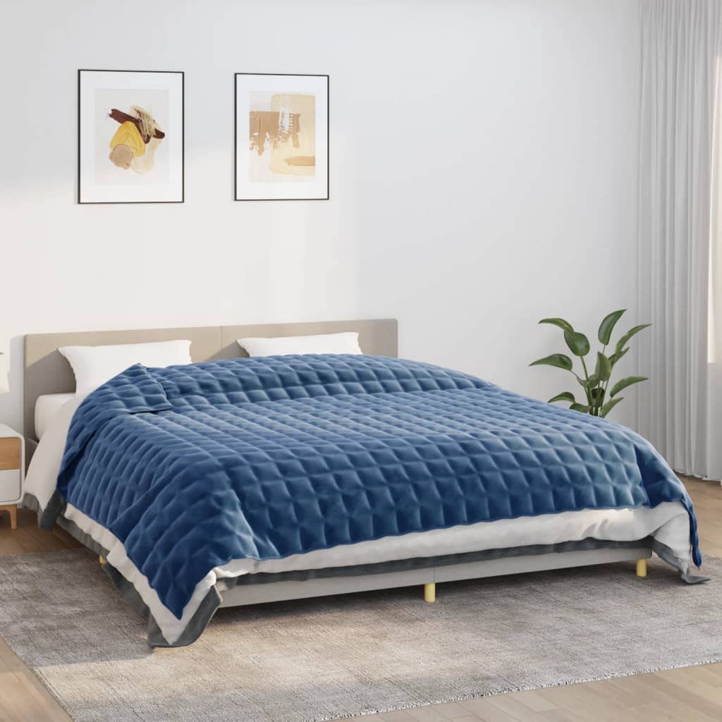 Homgoday Gewichtete Decke Blau 235x290 cm 11 kg Stoff, Möbeldekor Warme und Bequeme Decke, Hochwerti
