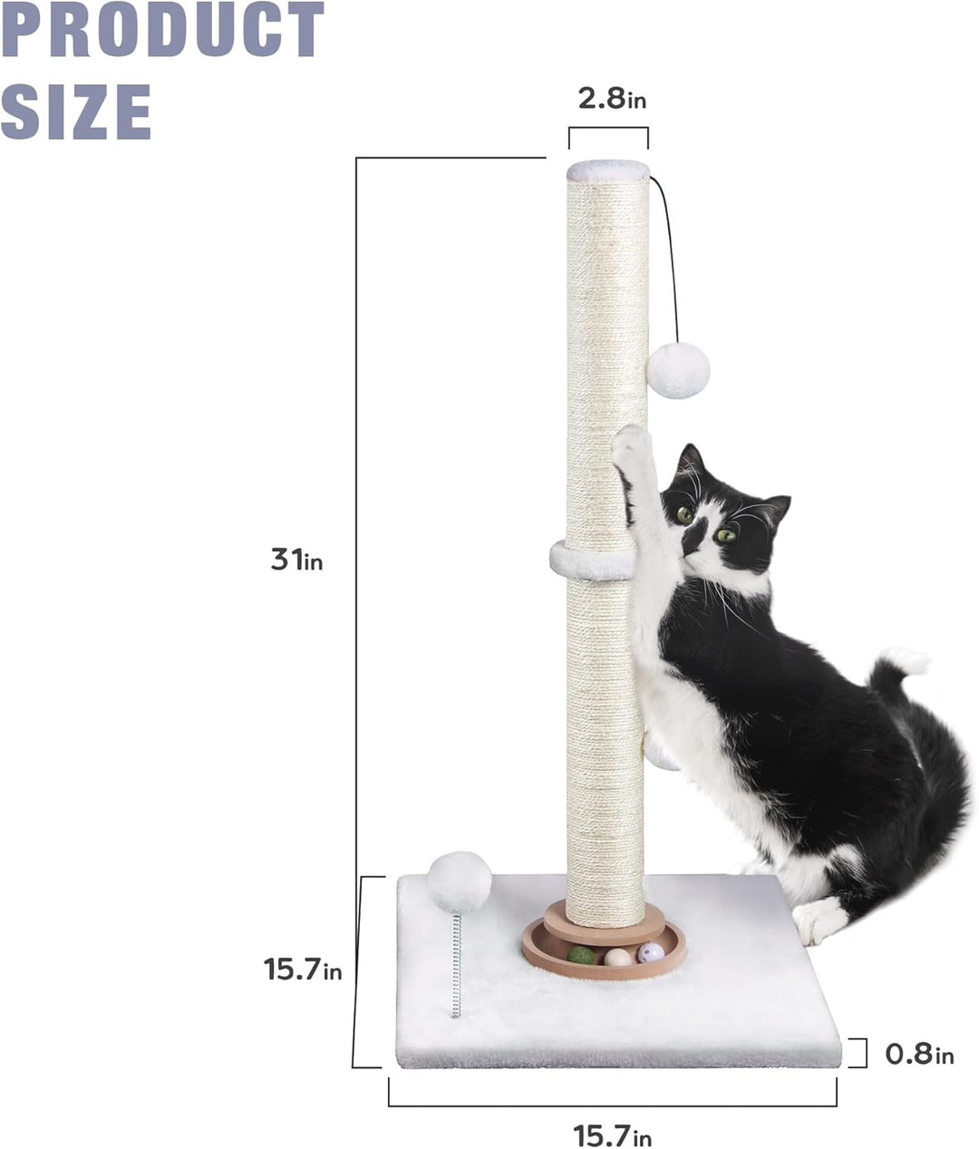 78cm Kratzbaum für Katzen, Spielzeug für Wohnungskatzen, interaktiver Kratzbaum mit Katzenminze-Bäll