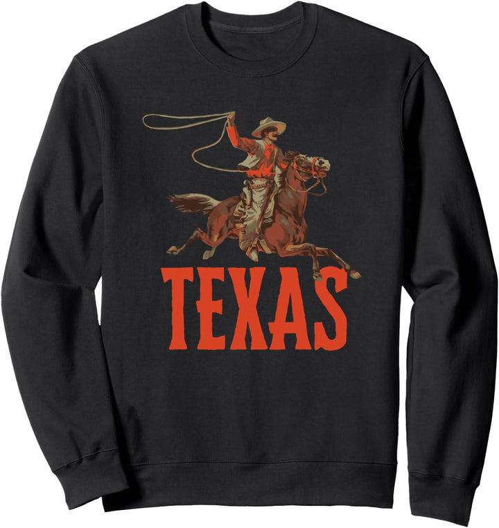 Texas Retro Roping Cowboy Vintage Graphic Sweatshirt