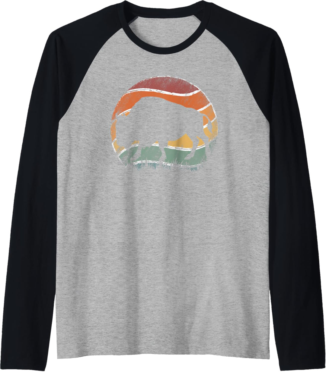 Retro Amerikanischer Bison Büffel - Vintage Buffalo Bison Raglan