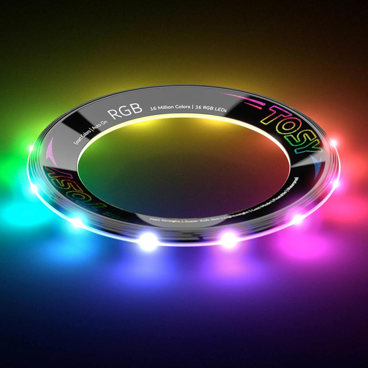 TOSY Fliegender Ring – 16 Millionen RGB-Farben oder 12 LEDs, hell, automatisches Aufleuchten, sicher
