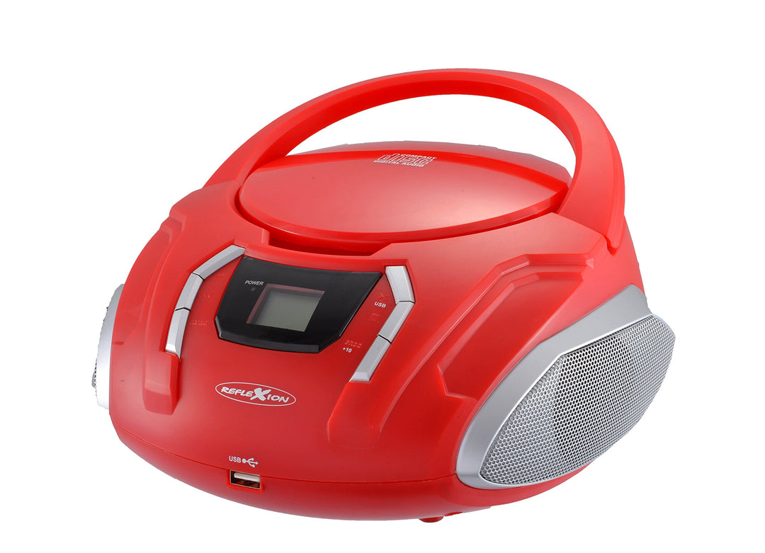 Reflexion CDR2250U RD UKW-Radio mit CD/MP3/USB/AUX-IN rot, Rot