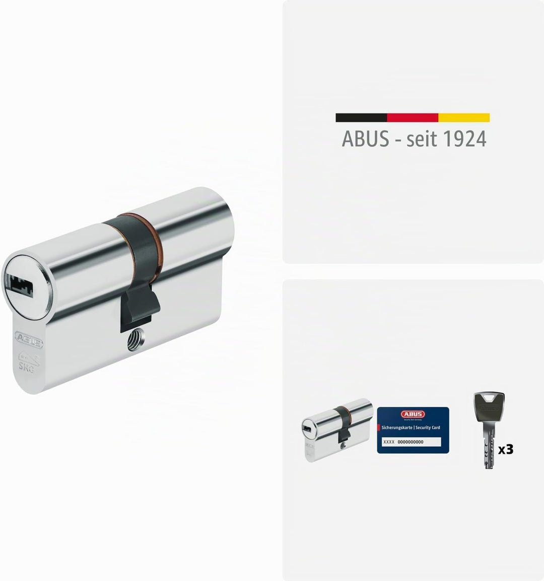 ABUS Profilzylinder XP20SN 35/65 inklusive Sicherungskarte &amp; 3 Schlüsseln, 73733, 35/65