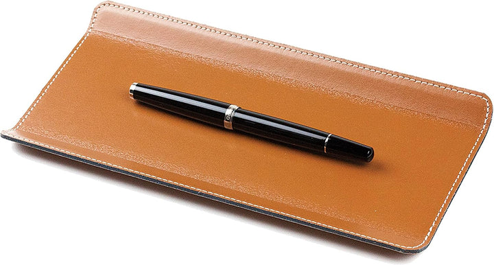 DELMON VARONE - Federschale aus Cambridge Top Grain Leder braun - Echtleder Stiftablage für Kugelsch