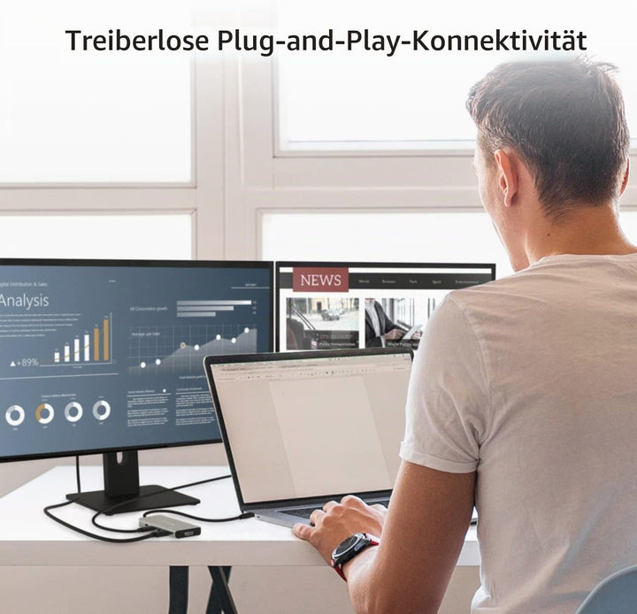 j5create USB4 Multi-Port Hub-5 in 1 USB4 Hub mit PD 85W/Dual 4K Display/DisplayPort 1.4/USB-A/USB-C