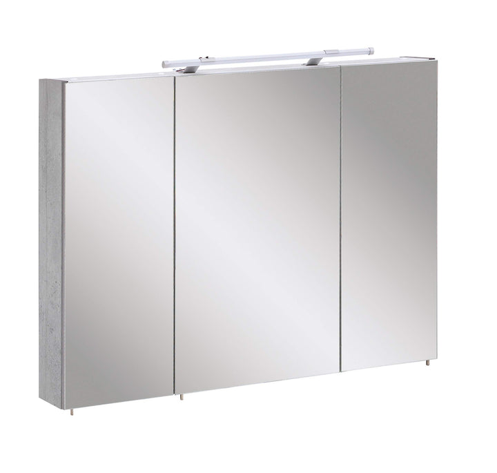 Schildmeyer Bello Spiegelschrank, Holzdekor, Steingrau, 90.0 x 16.0 x 75.0 cm 90 cm Single, 90 cm Si
