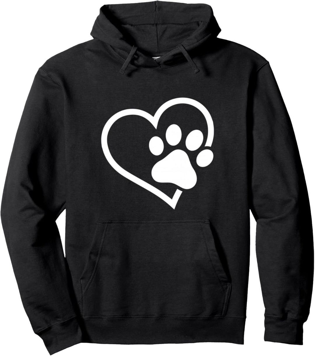 Herz mit Pfote für Hunde oder Katzen Besitzer Pullover Hoodie