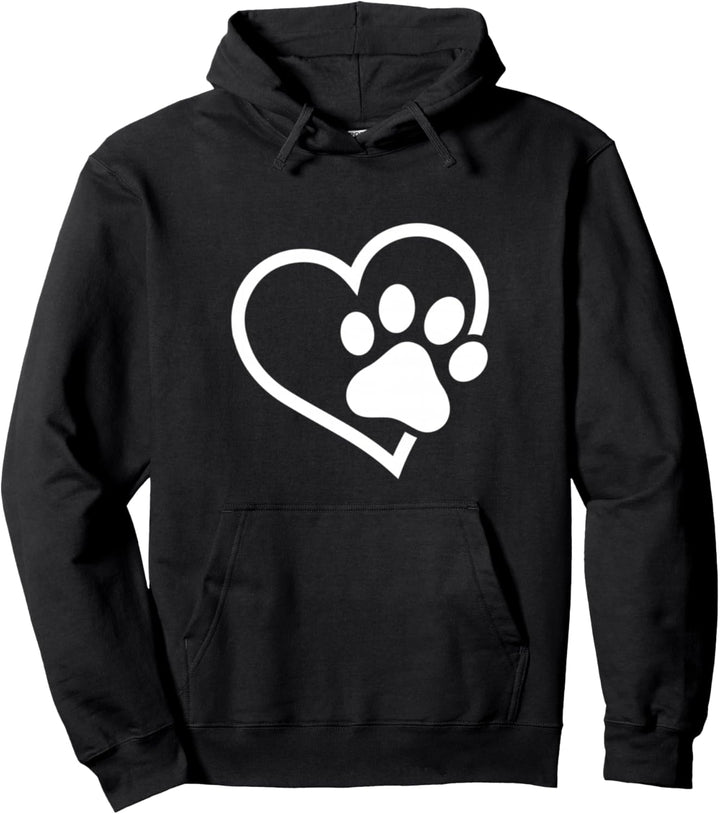 Herz mit Pfote für Hunde oder Katzen Besitzer Pullover Hoodie