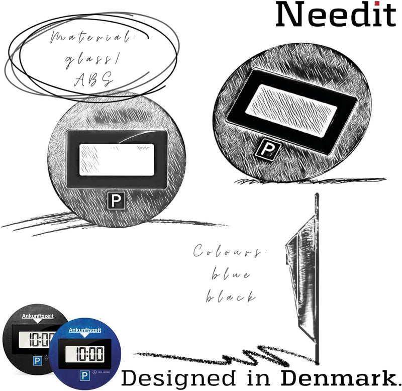 Needit Park Lite One | Parkscheibe elektrisch mit Zulassung vom Kraftfahrt-Bundesamt | Parkuhr Auto