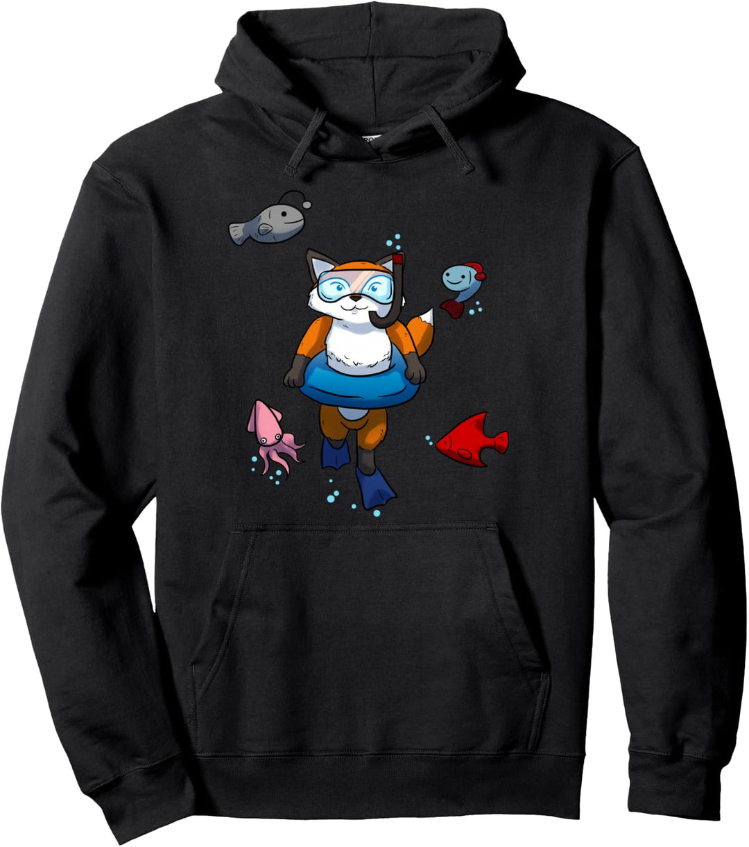 Scuba Diving Fuchs Tintenfisch Fisch Tauchen Schwimmring Pullover Hoodie