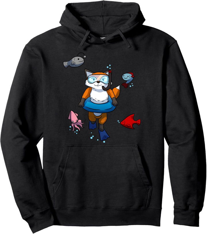 Scuba Diving Fuchs Tintenfisch Fisch Tauchen Schwimmring Pullover Hoodie