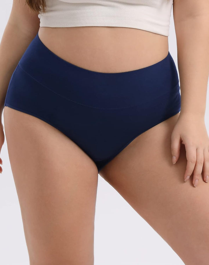 INNERSY Unterhosen Grosse Grössen Damen Taillenslip Baumwolle High Waist Slip (44-62) 4er Pack 56-58