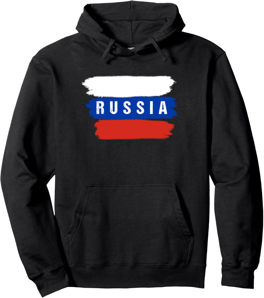 Gemalte Russia Fahne / Russland Flagge Fan Geschenk Pullover Hoodie