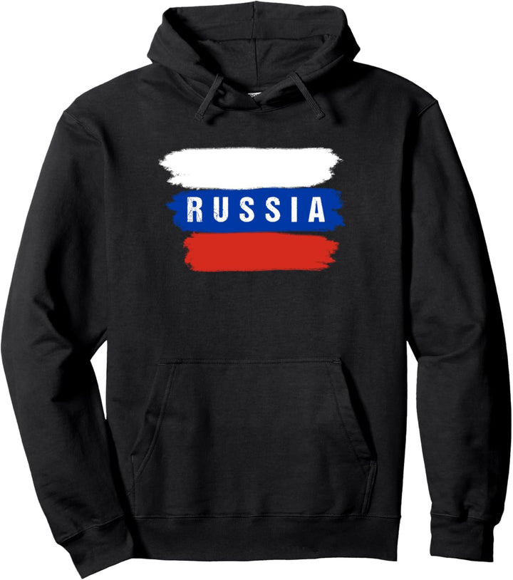 Gemalte Russia Fahne / Russland Flagge Fan Geschenk Pullover Hoodie