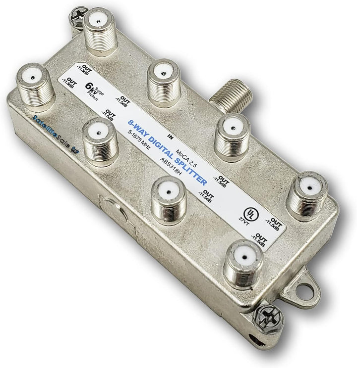 Amphenol 8-fach digitaler Splitter MoCA 2.5 ABS318H silber 8 Way, 8 Way