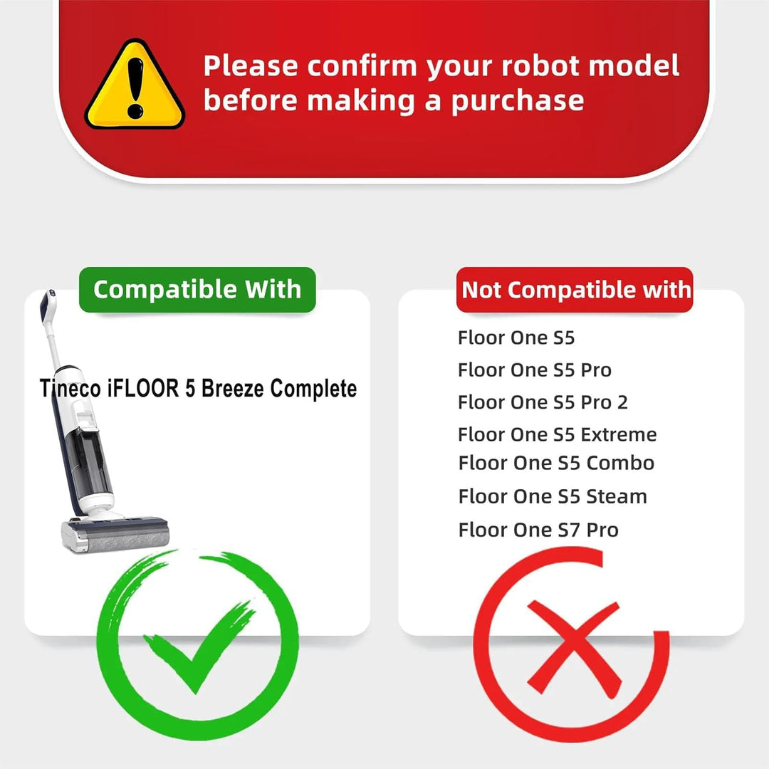 Zubehör für Tineco iFLOOR 5 Breeze Complete, 2 Bürstenrolle 3 Filter Nass Trockensauger Ersatzteile,
