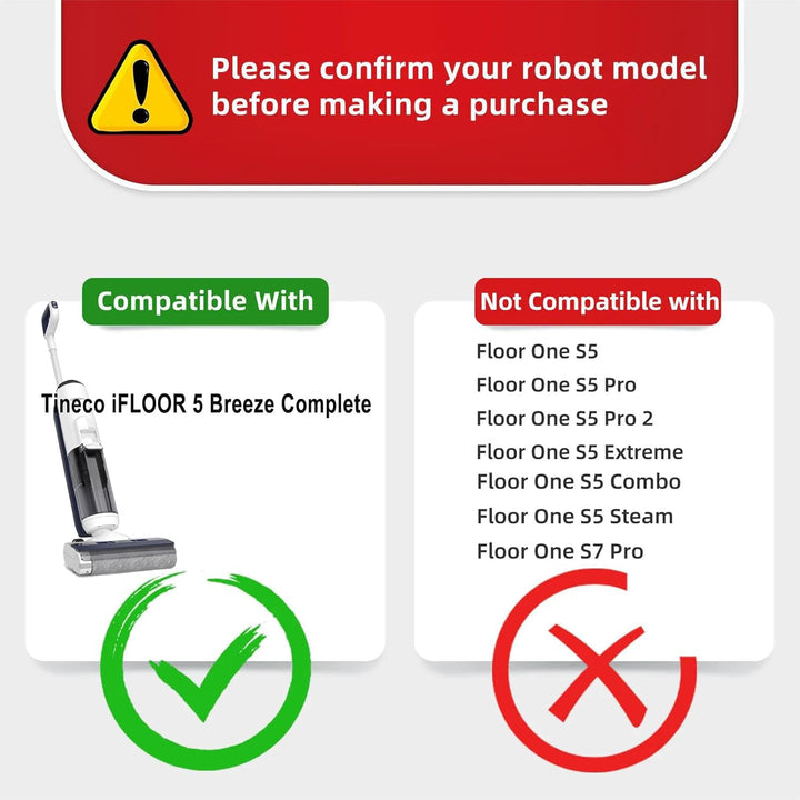 Zubehör für Tineco iFLOOR 5 Breeze Complete, 2 Bürstenrolle 3 Filter Nass Trockensauger Ersatzteile,