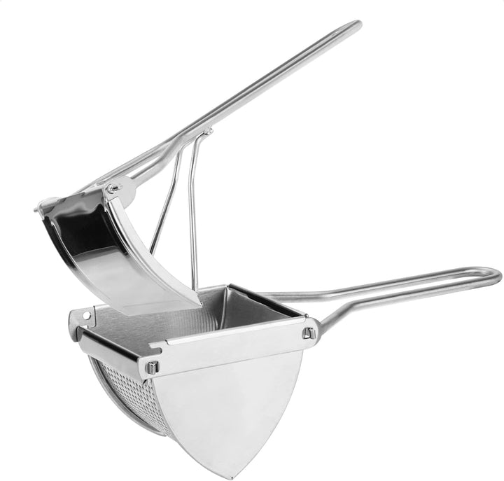 com-four® 2x Kartoffelpresse aus rostfreiem Edelstahl, spülmaschinengeeignet - Spätzlepresse - Spagh