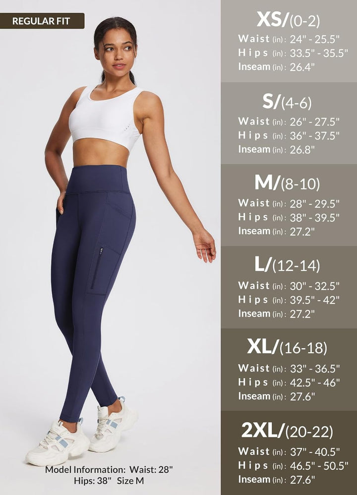 baleaf Damen Fleece gefütterte Leggings Wasserabweisend Hohe Taille Wanderleggings Thermo Leggings F