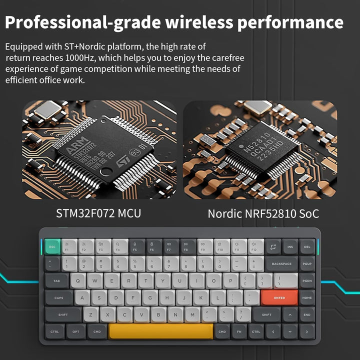 nuphy Air75 v2 Mechanische Tastatur QMK/VIA, 75% Low Profile Kabellose Tastatur, Bluetooth 5.1, 2.4G