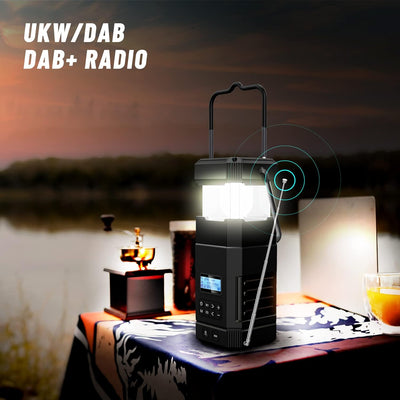 Libovgogo DF-585D UKW DAB DAB+ Kurbelradio mit akku 5000mah,14W IP65 Wasserdichter Stereo Bluetooth