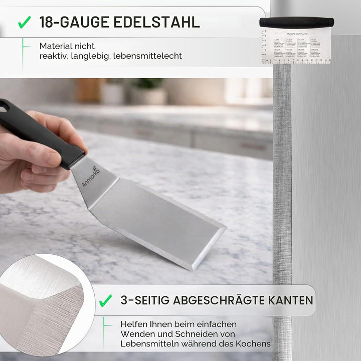 Exklusives Grillwender Set aus hochwertigem Edelstahl - BBQ Grillset in erstklassiger Qualität für
