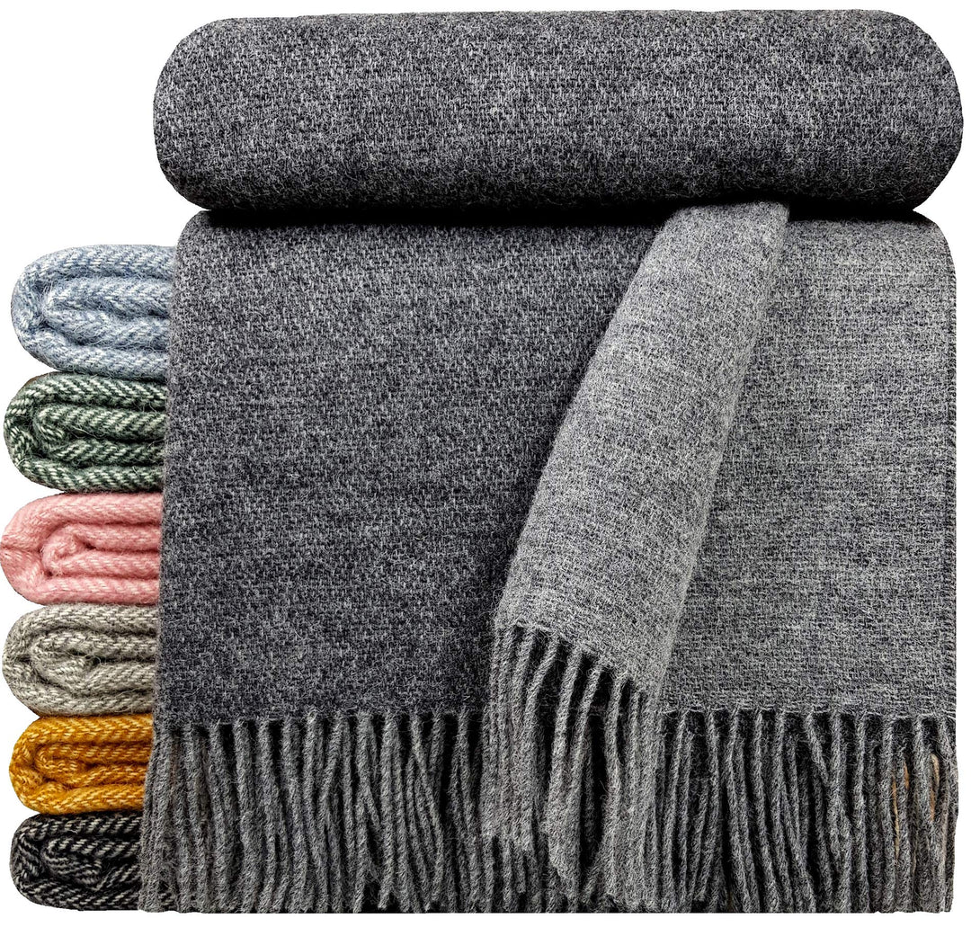 Wolldecke 100% Schurwolle Wohndecke in versch. Farben 140 x 200 cm Tagesdecke Schurwolldecke Woll-Pl