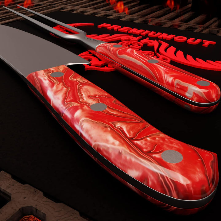 GIESSER seit 1776 - Made in Germany - PremiumCut, Red Diamond, Tranchier Set 2 teilig, Kochmesser 20