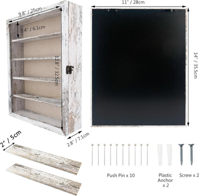 FramePro Grosse Schattenbox Vitrine Rahmen mit Glasfenstertür 3D Bilderrahmen Erinnerungsstücke Meda