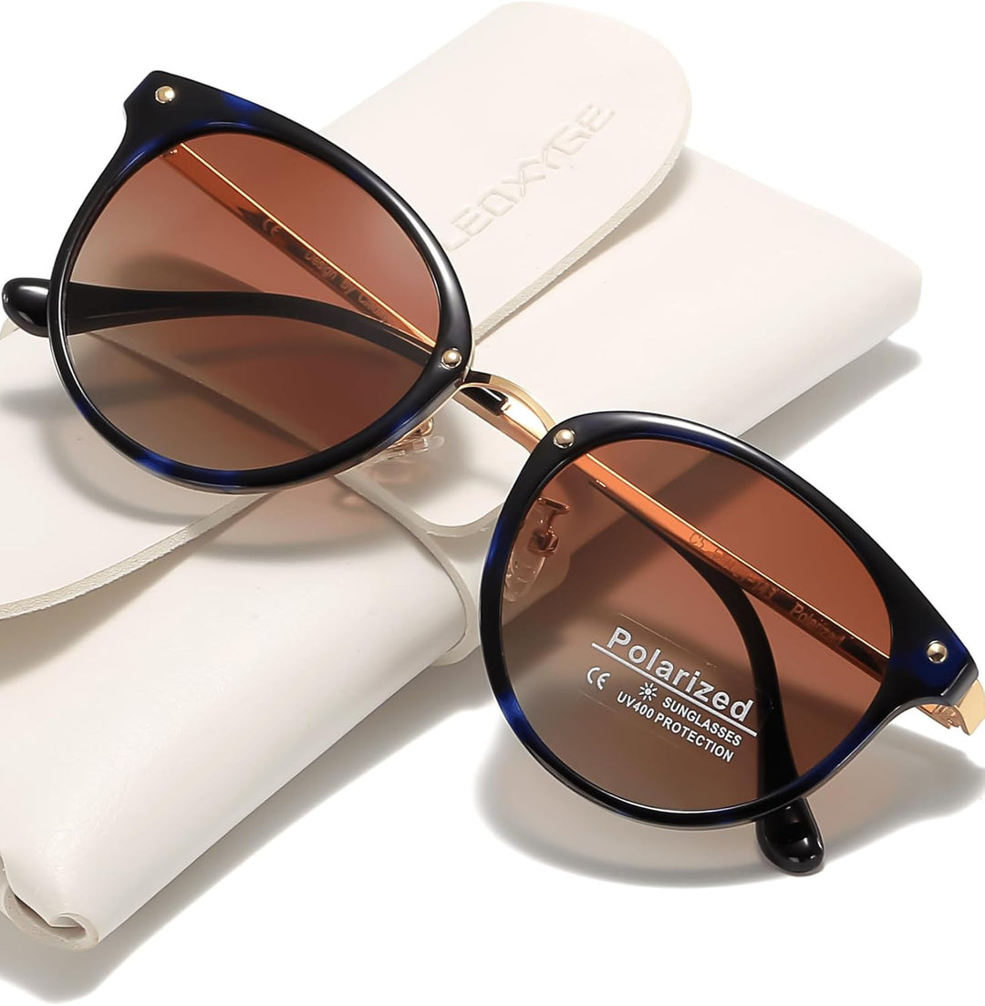 Polarisierte Sonnenbrille Damen Herren,Vintage Elegant Metallrahmen UV400-Schutz Outdoor Für Fahren