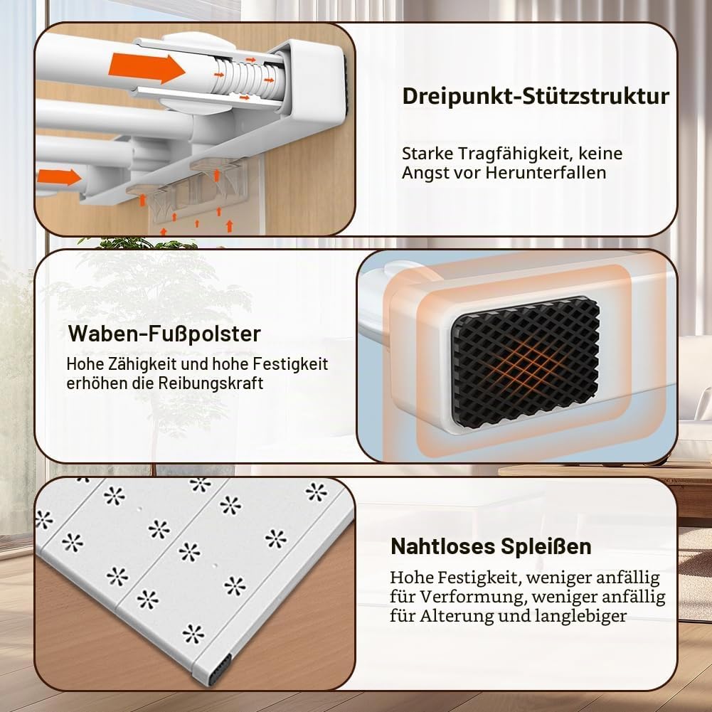 Verstellbare Regale für Schrank, Erweiterbares Einlegeböden Schrankregal, Regalboden Ohne Bohren, Na