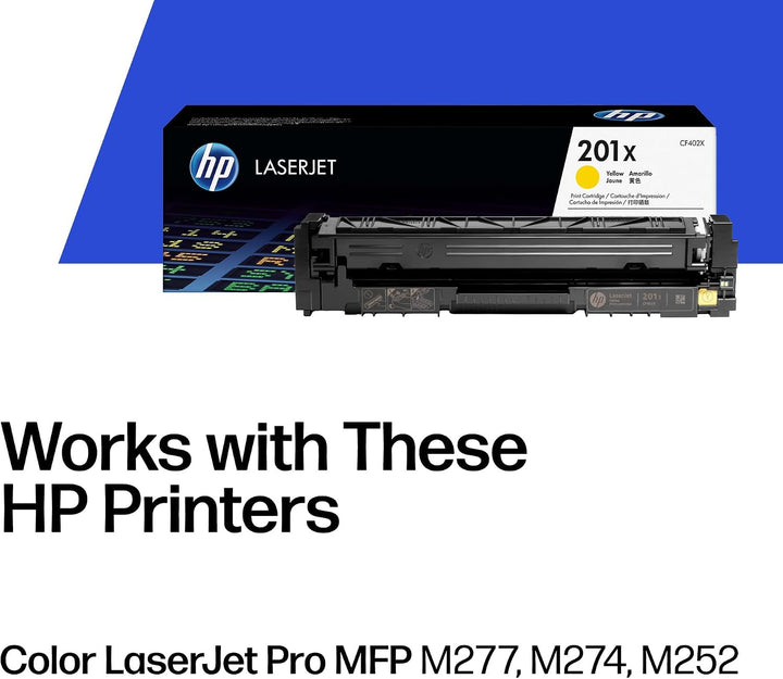 HP 201X (CF402X) Gelb Original Toner mit hoher Reichweite für HP Color Laserjet Pro M252, M274n, M27