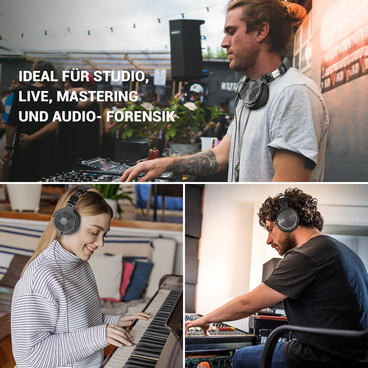 OneOdio Over Ear Kopfhörer mit Kabel, 50mm Treiber, Bassklang, 6.35 & 3.5mm Klinke, Share-Port, Gesc