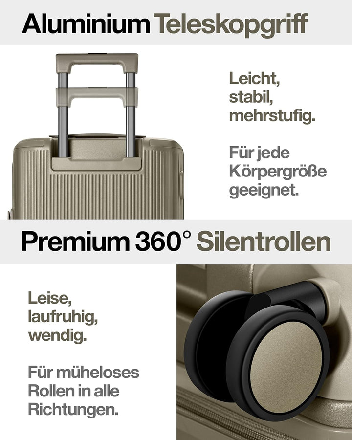 Leichter Premium Hartschalen-Reisekoffer L - Gross 68 cm (67L) – Trolley Koffer mit TSA-Schloss, 4 S
