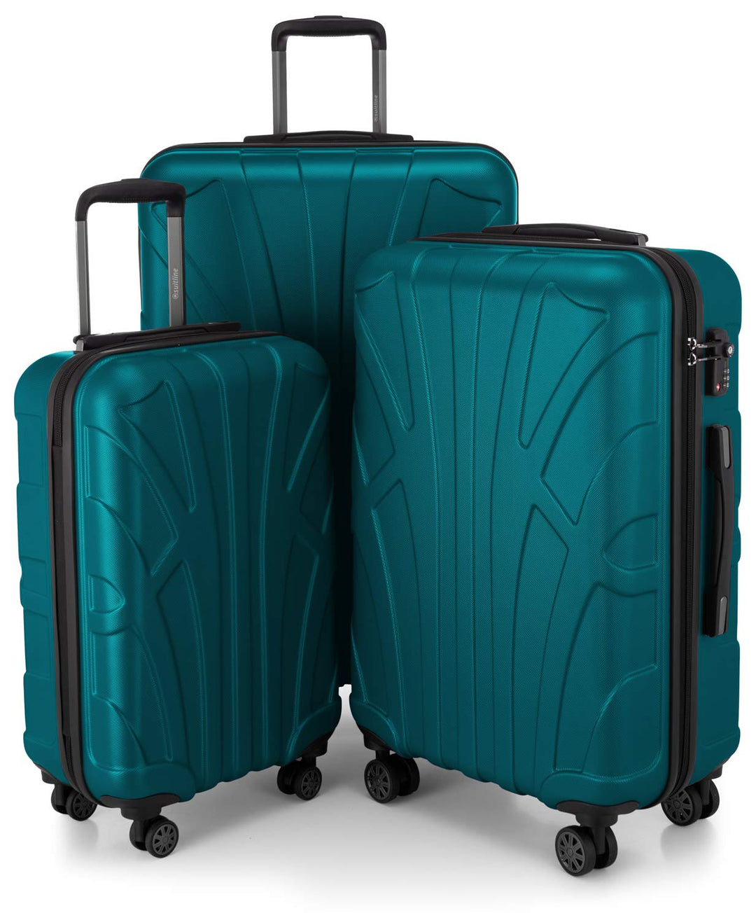 suitline Kofferset 3er Hartschalenkoffer ABS Handgepäck 55 cm mittel 66 cm gross 76 cm erweiterbar m