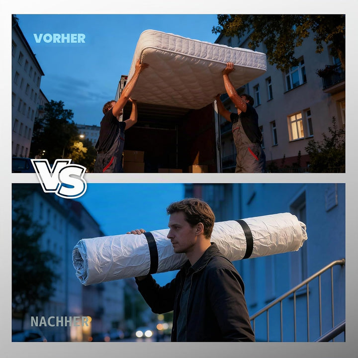 WORKKOOL Vakuum-Matratzentasche zum Umzug, vakuumversiegelte Beutel für Matratzenaufbewahrung, Schau