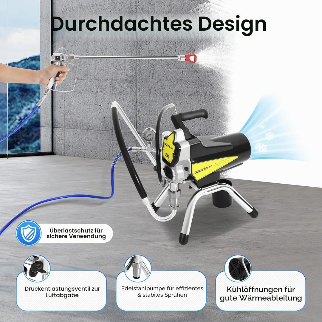 Airless Farbsprühgerät 3000PSI 2200W 23 Mpa Airless Spritzgerät Lackiergerät Airless Painter Sprayer